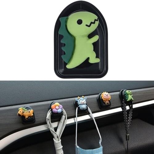 Car Storage Hooks Key Headphone Bag Hanger Mask Stick on Dashboard Kitchen Door Home Office Simple Animal Patterns