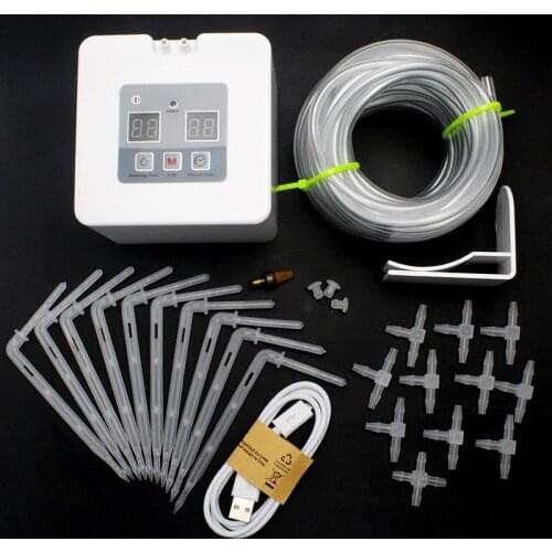 Automatic Watering Device DIY Micro Automatic Drip Irrigation Kit Self Watering System with 30-Day Timer and USB Charging