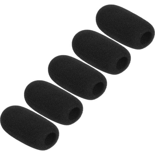 Mini Microphone Windscreens Mic Foam Covers for Lapel Lavalier Headset Microphone Black, Pack of 5pcs