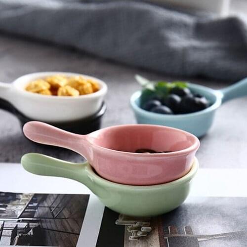 Japanese Mini Handle Ceramic Small Dishware Creative Cute Soy Sauce Vinegar Snack Dish Tableware For Home Kitchen Supplies