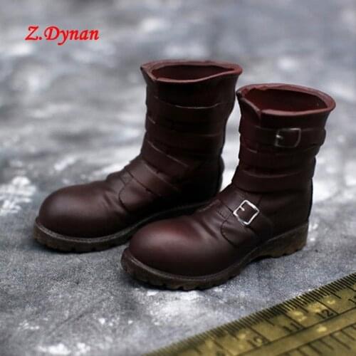 1/6 Scale Male Fashion Soldier VF003 Black Brown Boots man Hollow Boot Leather boots shoes for 12'' TBLeague Body jiaou doll