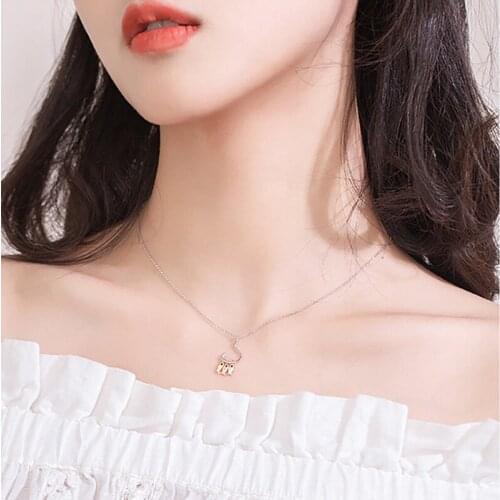 Three Little Fish Animal 925 Sterling Silver Necklace For Women Girls Korean Fashion Clavicle Chain Jewelry Gifts