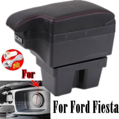 For Ford Fiesta 2009-2017 armrest box central Store Centre Console box with cup holder 2010 2011 2012 2013 2014 2015 2016