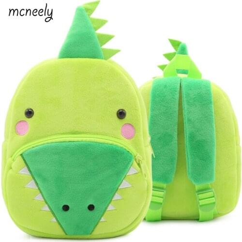 Hot Kindergarten Kids Crocodile Backpacks Baby Girls Boys Cute Schoolbag Plush Backpack Children Cartoon School Bags