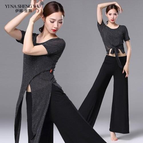 Professional Women belly Dance Clothes Mesh Belly Dance Suit 2pcs(top /Pants) Girls Belly Dance Costume Set New