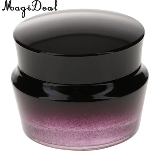 30g/50g Purple Glass Refillable Cosmetic Jars Empty Face Cream Lip Balm Storage Container Pot Bottle With Black Lids