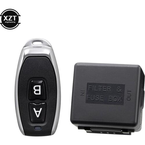 433Mhz Remote Control Switch Relay Receiver Filter & Fuse Box 12V 1CH Transmitter LED Light Gate Garage Door Wireless Controller