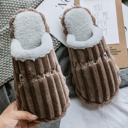Men Women Slippers Winter Warm Cartoon Cute Home Flip Flop Shoes Fashion Non-slip Flat Indoor Casual House Slides Comfortable