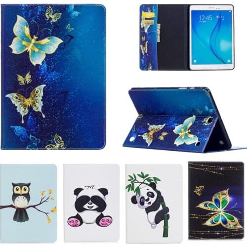 Tab A T550 Fashion Panda Owl Pattern Case For Samsung Galaxy Tab A 9.7 T550 T555 SM-T550 T555 Tablet Cover Leather Stand Shell