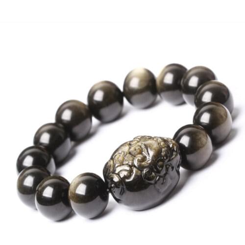 Top grade Obsidian Pixiu Beads Bracelet Fengshui Wealth Pixiu Bracelet Lucky Animal Beaded Bracelet Good Luck Jewelry