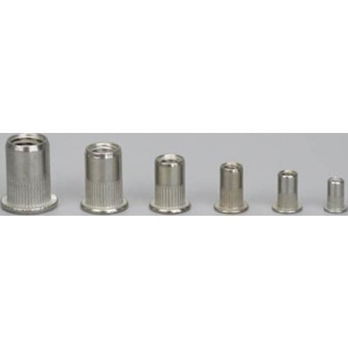 30Pcs M3 M4 M5 M6 M8 M10 304 Stainless Steel Flat Head Rivet Nuts Rivet Insert Nutsert Cap