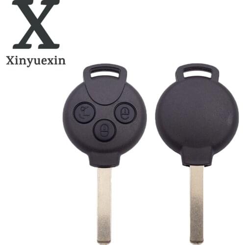 Xinyuexin Replacement 3 Button Remote Car Key Cover Fit for Mercedes Benz SMART Fortwo Uncut Blank Blade Keyless Entry
