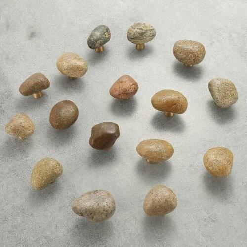 1 pc Unique Natural stone + zinc alloy Door Drawer Cabinet Wardrobe Pull Handle Knobs furniture Hardware handle Wholesale