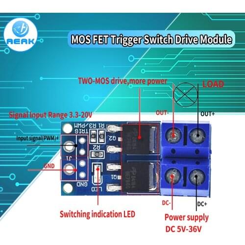 15A 400W MOS FET Trigger Switch Drive Module PWM Regulator Control Panel