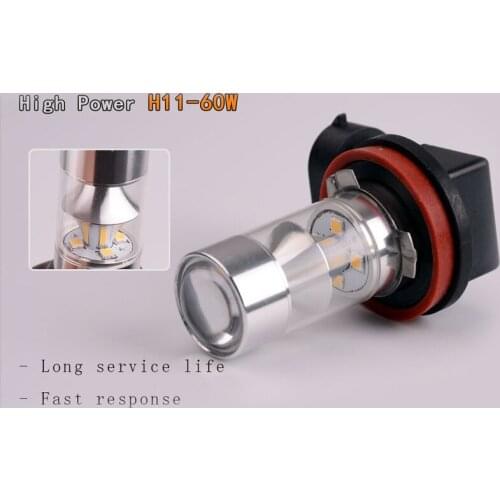 New Aluminum Alloy 2Pcs Set Super Bright White H11 H8 2323 60W Car LED Fog Driving Light Lamp Bulb Driving Light