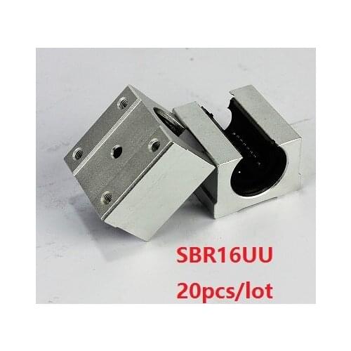 20pcs/lot SBR16UU SME16UU Open Type Linear Ball Bearing Block for SBR16 16mm linear guide rail for CNC router parts