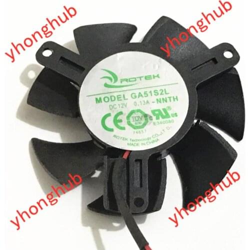 APISTEK GA51S2L DC 12V 0.13A 2-Wire Server Frameless GPU Fan