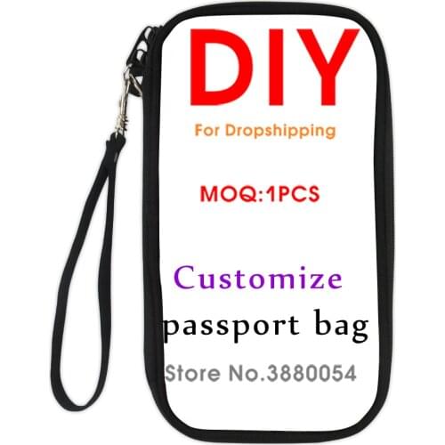 Noisydesigns Custom Image Women Men Travel Passport Bag Pouch Credit Card Storage Case Accessories Supplies Dropshipping