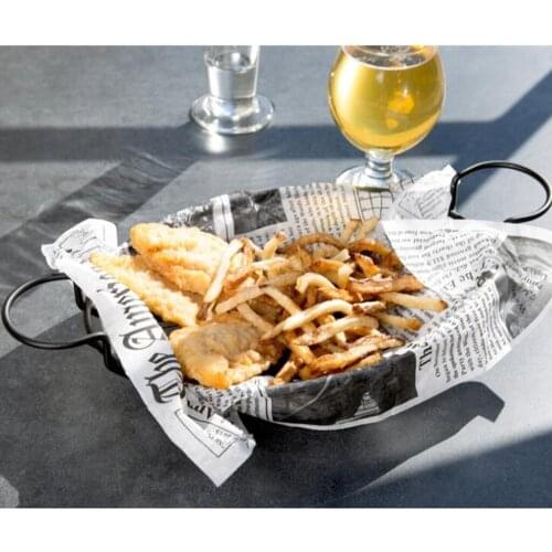 Stainless Steel Chips Chip Appetizer Serve Basket W / Holder