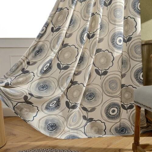 1PC Colorful Floral Blackout Curtain for Bedroom Living Room Window Screening Retro Blinds Drapes Balcony Decorations