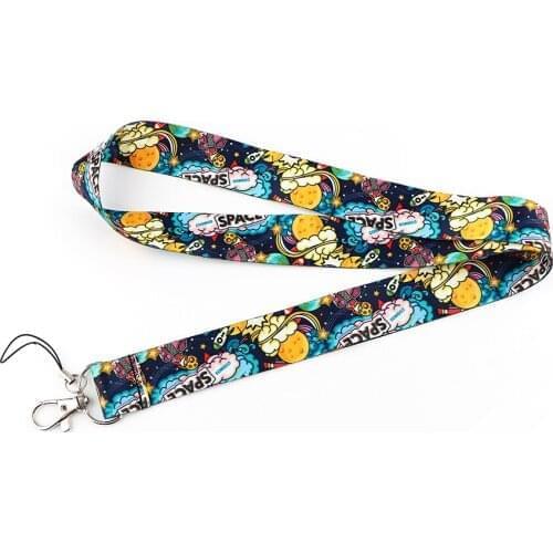 E3530 Cartoon Space Keychain Phone Lanyard Fashion Strap Neck Lanyards for ID Card Phone Keys For Fan Gift