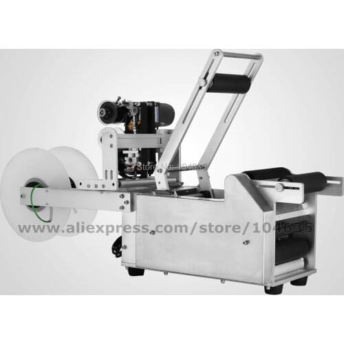 LT-50D Semi automatic date printer transparent label , Round bottle labeling machine with