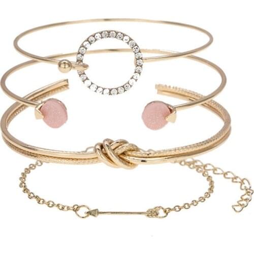 HWASY1804 jewelry manufacturers directly sell 2020 Fashion popular style rhinestone arrowhead bracelet bracelet four-piece set