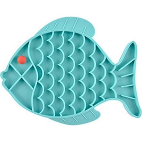Dog Cat Slow Feeder Mat Pet Slowing Eating Trainer Fish-shaped Anti-Slip Licking Food Dispenser Pet Supplies TUE88