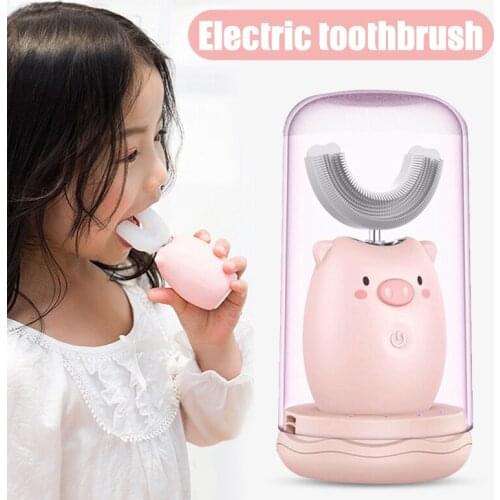 Hot Kids' Electric Toothbrush Fully Automatic Waterproof Silicone Toothbrush Rechargeable for Age 2 to 12 SSwell