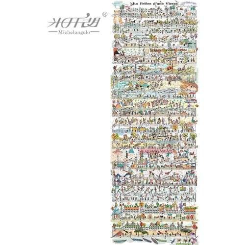 Michelangelo Wooden Jigsaw Puzzles 1000 Piece Maidens Prayer Cartoon Piano Melody Educational Toy Watercolor Hand Drawing Decor
