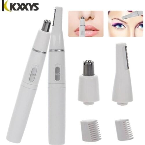 Multi-function 2-in-1 Facial Hair Trimmer Nose Ear Hair Shaver removal Eyebrow Scraper Safe Face Care Razor Cleaner