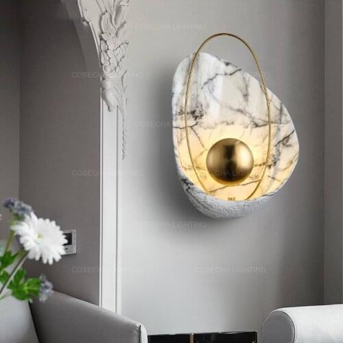 White shell wall lamp black shell wall sconce nordic loft wall mounted light decoration bedroom lights stair lighting in hallway