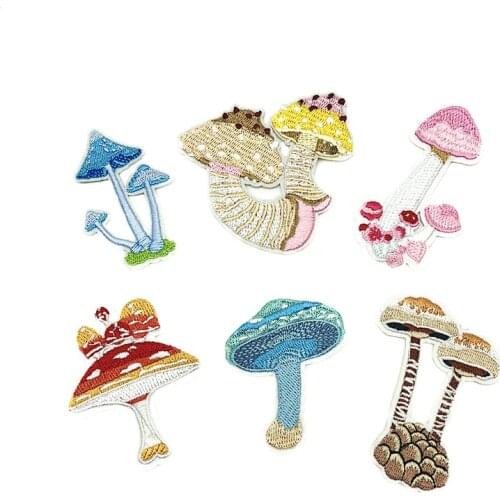 Fashion New Mushroom Embroidery Cartoon cloth stickers Small decoration stickers D-003
