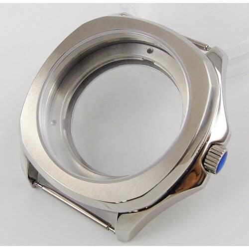New 40mm Watch Case with Transparent Backcover Sapphire Glass fit 2836 miyota 8215 movement