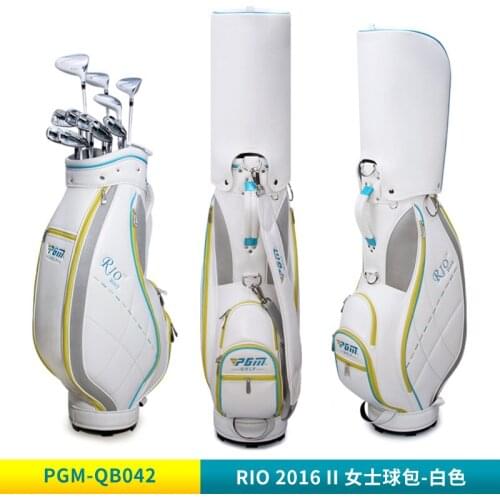 PGM Golf Standard Ball Bag 123 * 22 * 40CM Korean Waterproof PU Womens Bag Mens Golf Green PU Shopping Bag Holds 13 Clubs