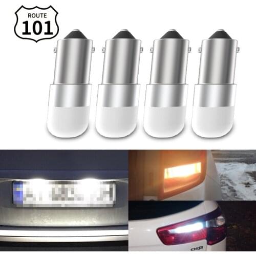 Route101 4x Car Reverse Light 12V BA9S LED T4W reversing exterior backup Bulb Auto Lamp Lighting White H5W 256 1895 1893 257