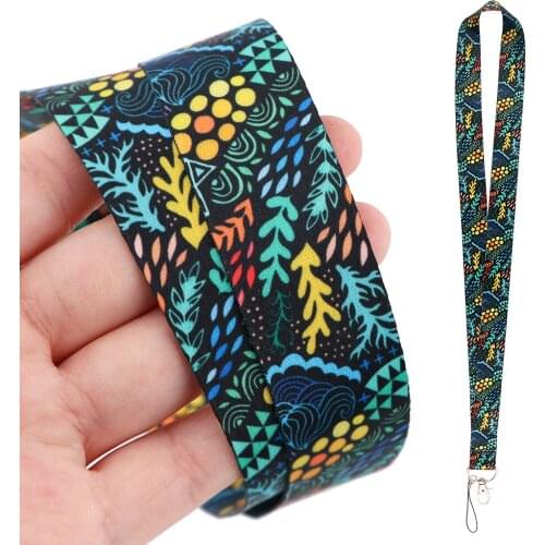 DZ1982 Forest leaf Lanyard for Key Neck Strap lanyard Card ID Badge Holder Key Chain Key Holder Hang Rope Key Rings Accessories