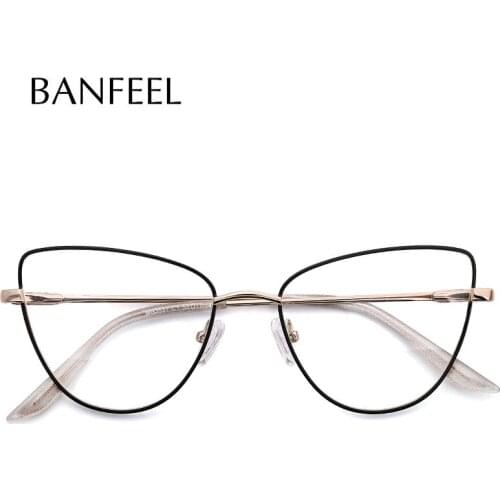 Cat Eye Women Glasses Metal Luxury Designer Reading Glasses Frame Lady Prescription Optical Myopia Eyeglasses Party Eyewear