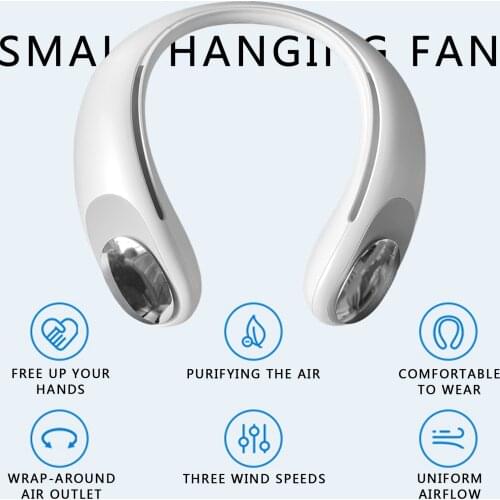 Hanging Neck Fan USB Portable Rechargeable Handheld Student Lazy Hanging Neck Mini Electric Fan Bladeless Summer Air Cooler Fan