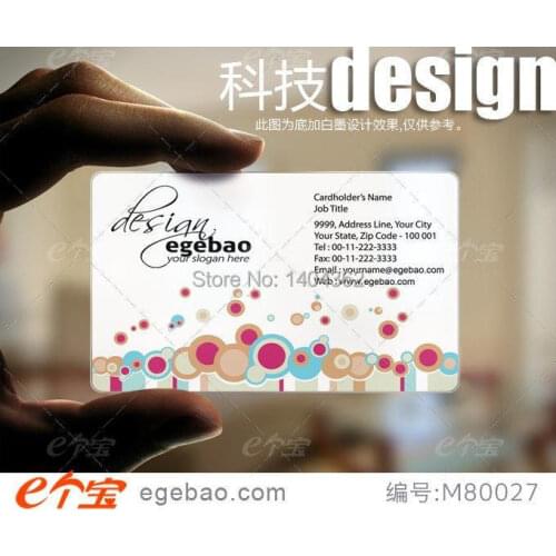 High quality pvc Business Cards 500 Pcs/lot Custom visit card printing transparent business cards NO.2250
