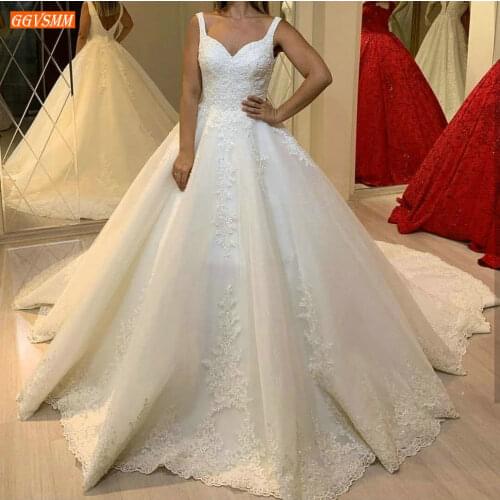 High Quality White Wedding Dress Sweetheart Appliqued Lace Tulle Ball Gown Bride Dresses Long 2020 Princess Arabic Wedding Gowns