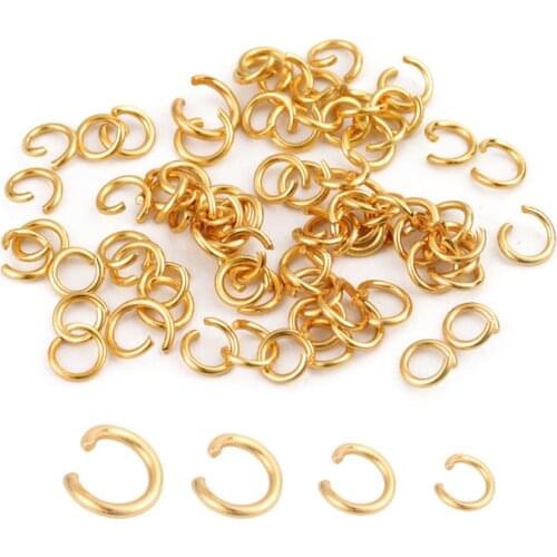 XINYAO 200pcs Gold Stainless Steel Jump Ring Open Split Ring Findings Supplier For DIY jewelry Making Accessories 3/4/5/6mm
