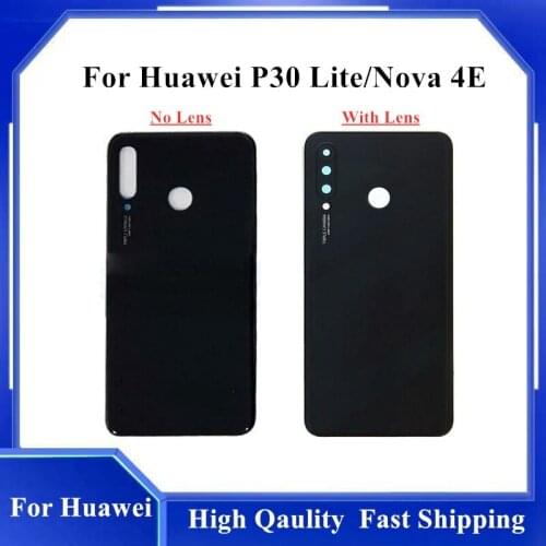 100% NEW 6.15" For Huawei P30 Lite Battery Cover Nova 4e Rear Glass Door Housing Case For Huawei P30 Lite Back Battery Cover