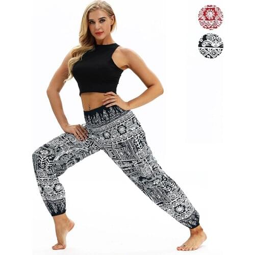 2021 New Fashion Yoga Pants Men Women Casual Loose Hippy High Waist Yoga Trousers Baggy Boho Pants High Waist Yoga Pants