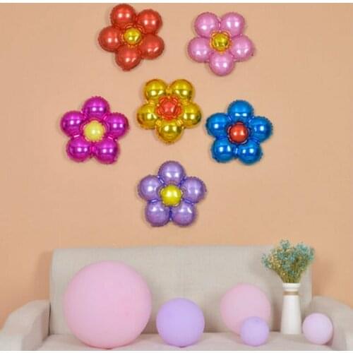 6pcsFive-petal flower aluminum foil balloon party arrangement aluminum foil balloon wedding decoration
