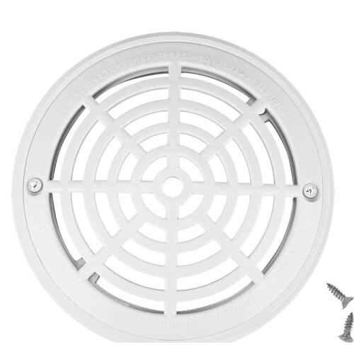 8Inch Pool Main Drain Cover the Top Grate Bottom Mounting Plates White Replacement Pool Drain Cover Pool Outlet Cover
