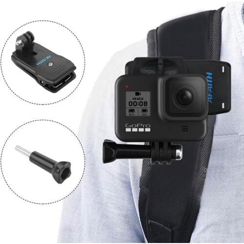 AFAITH Strap Mount Quick Clip Backpack 360 Degree Rotary Clamp Adapter for GoPro Hero 9 8 7 6 5 4 Mount for Action Camera