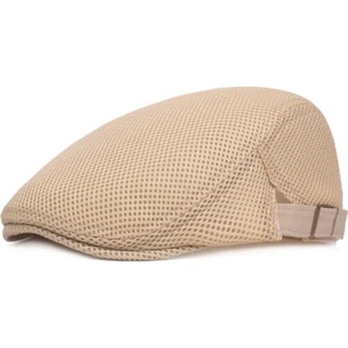 Beret Mens Summer Mesh Breathing Forward Cap Middle-Aged And Elderly Leisure Visor Cap