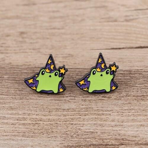 BG1188 2021 New Fashion Star Stud Earrings Kawaii Cartoon Cute Animal Funny Frog Earrings Jewelry Girl Gift