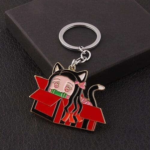 Anime Demon Slayer Kimetsu no Yaiba Kamado Tanjirou Cosplay prop Keychain Kamado Nezuko Acrylic lovely key chain keyring
